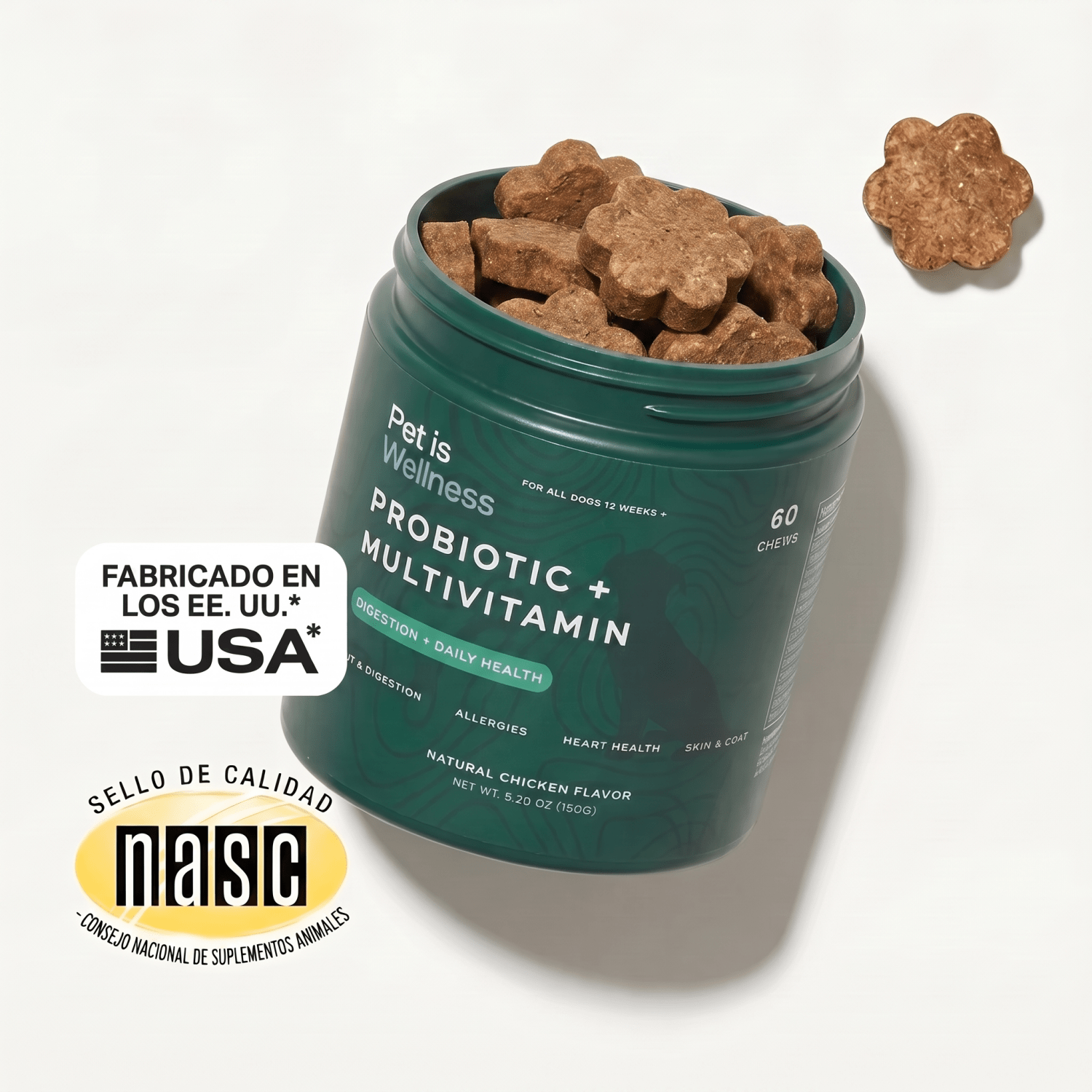Multivitamínico PW-01™ Adiós alergias y comezón en sólo 21 días - Pet is Wellness