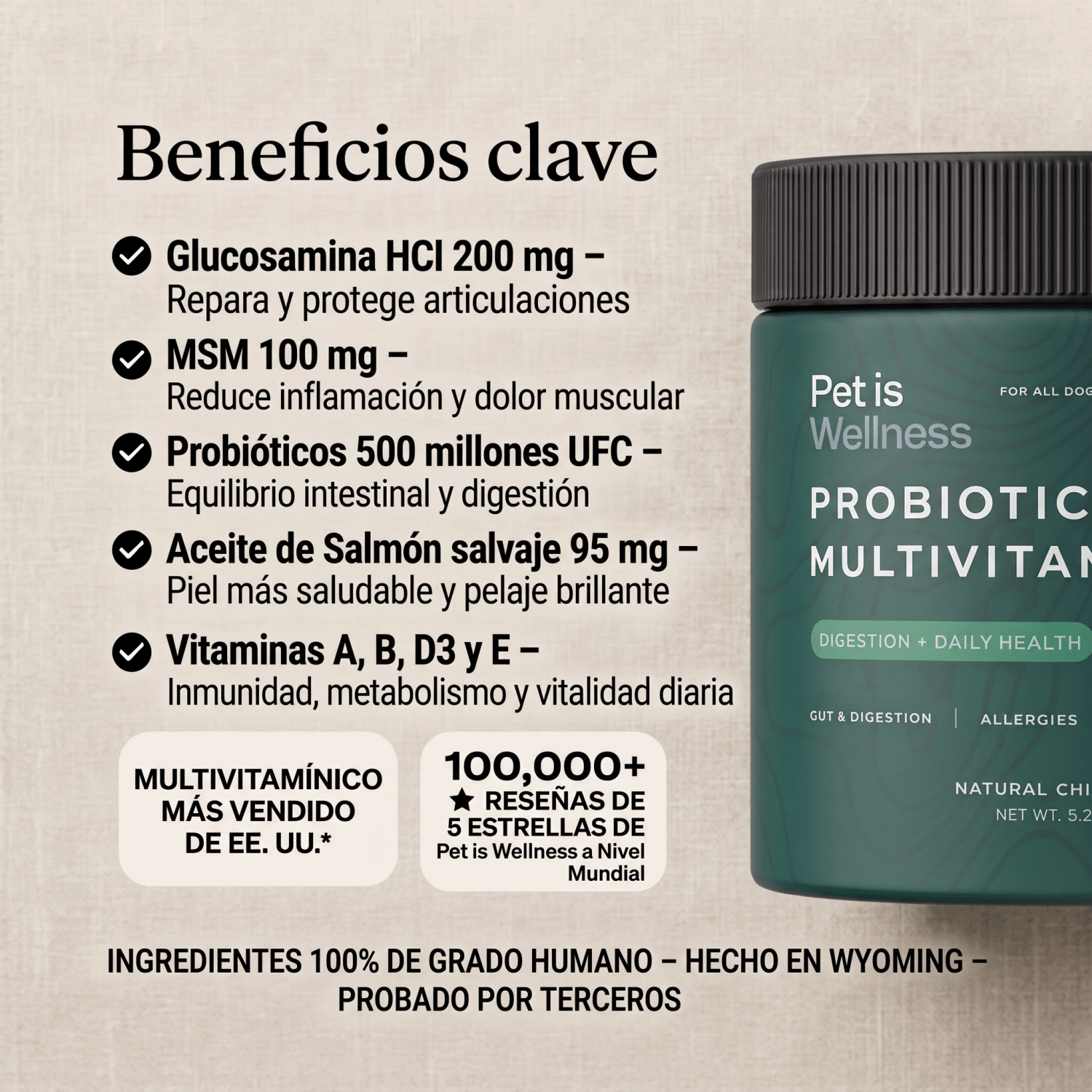 Multivitamínico PW-01™ Adiós alergias y comezón en sólo 21 días - Pet is Wellness